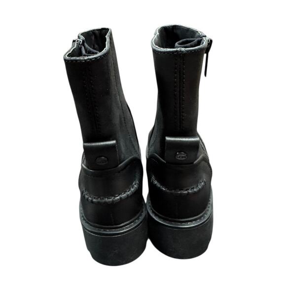 NWT Ugg Polk Lug Sole Moto Boots Black Leather Size 8 - Picture 8 of 13